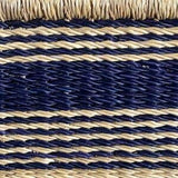 African Bolga Baskets : Navy/Natural Bread Basket (G-147AN+)