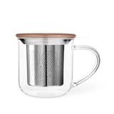 Glass Tea Mug & Porcelain Lid w/ Infuser -Minima™ Eva