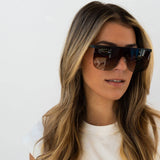 WILDER MIDNIGHT AMBER Polarized Oversized Shield Sunglasses
