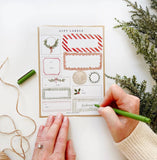 Christmas gift tag label sticker sheets