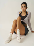 Little Cherry Petal Grip Sock, Pilates Socks