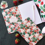 Live Life in Full Bloom Strawberry Patch Stitched Notebook