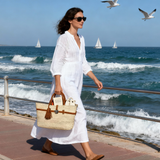 Stylish Moroccan Straw Tote Bag with Dan Details