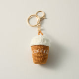 Hand-Crochet Coffee Cup Keychain for a Warm Pick-Me-Up