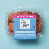 Beet & Thyme Sourdough Crackers