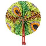 African Colorful Cloth Folding Fans