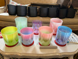 432HZ 5-7'' Set of 7 Colored Alchemy Crystal Sound Healing