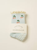 Cherry Ruffle Grip Sock [Baby Blue]