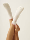 Bow Ruffle Grip Sock [Soft Pink]