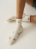 Little Cherry Petal Grip Sock, Pilates Socks