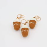 Hand-Crochet Coffee Cup Keychain for a Warm Pick-Me-Up