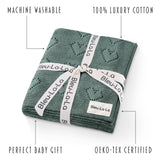 100% Luxury Cotton Receiving Swaddle Baby Blanket - Heart