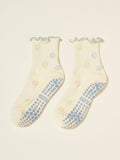 Smiley Face Ruffle Grip Sock